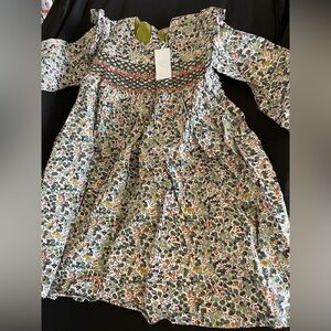 NWT Floral Patterned Fabric dress / girl size 10years